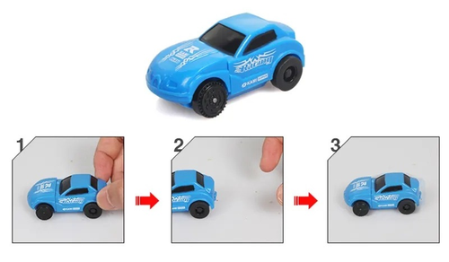 מסלול מכוניות עם 3 טבעות ו 2 מכוניות