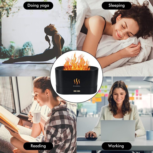 מכשיר אדים ארומהתראפי עם אפקט להבה וכיבוי אוטומטי