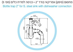 סיפון (מחסום) אמריקאי בודד “2 + כניסה למדיח כלים ליפסקי