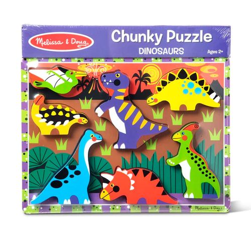 פאזל צ'אנקי דינוזאורים Melissa & Doug – פאזל עץ עבה לילדים