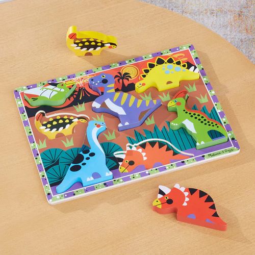 פאזל צ'אנקי דינוזאורים Melissa & Doug – פאזל עץ עבה לילדים