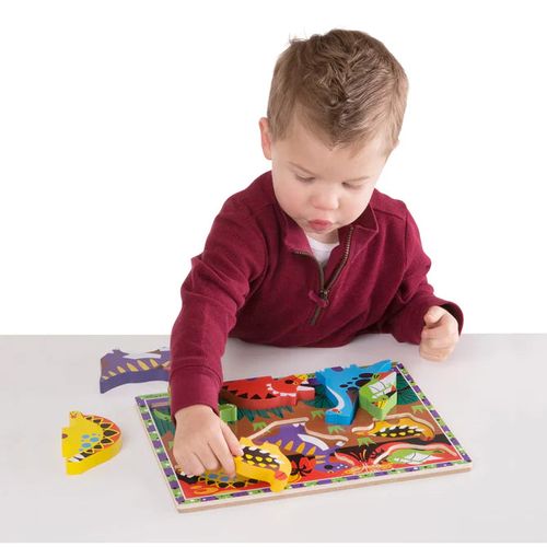 פאזל צ'אנקי דינוזאורים Melissa & Doug – פאזל עץ עבה לילדים