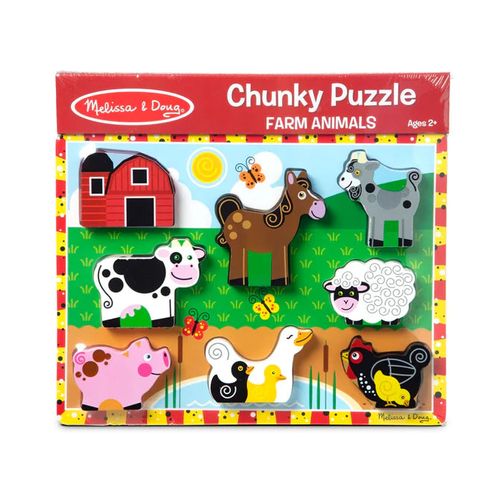 פאזל צ'אנקי חווה Melissa & Doug – פאזל עץ עבה לילדים
