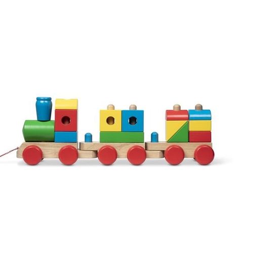 רכבת צבעונית ענקית מעץ Melissa & Doug – רכבת הרכבה ומשיכה לילדים