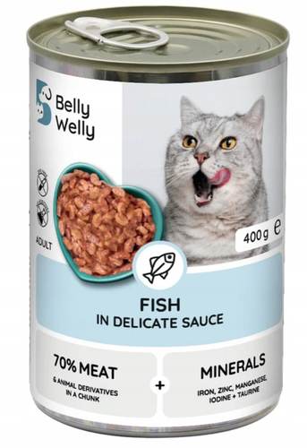 בלי וולי חתול שימורים דגים 400 גרם Belly Welly Cat Fish 