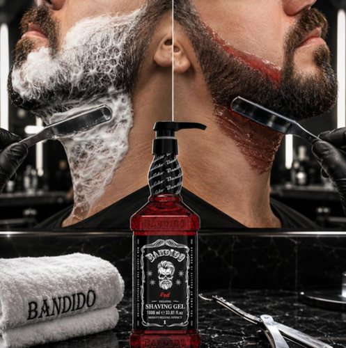ג׳ל גילוח שקוף Bandido Shaving Gel Red ‏1000 מ״ל