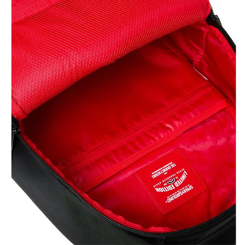 SPRAYGROUND תיק גב מטורף SHARK CENTRAL BLACK NYLON GRAY EMBOSSED BACKPACK