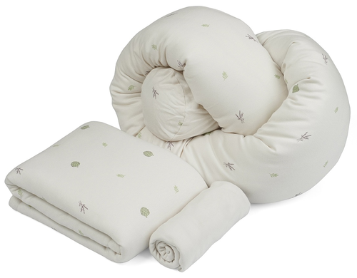 סט מצעים 3 חלקים לעריסת תינוק נצמדת עשוי במבוק וכותנה ליין גינה אורבנית - ארטישוק