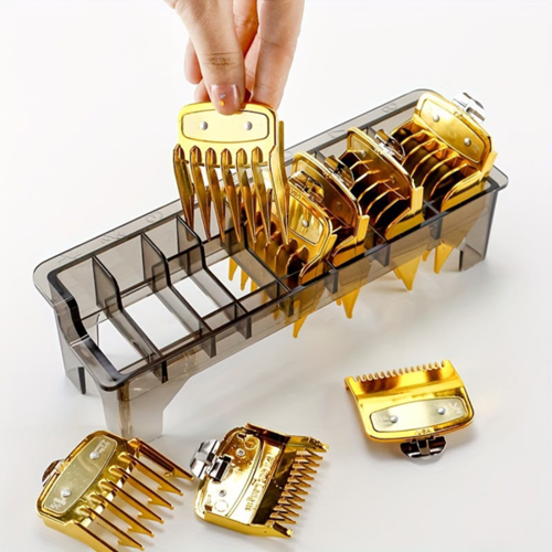 סט 8 מסרקים הגבהה מקצועיים Wahl Premium זהב עם מגש אחסון – דגם 3170-500