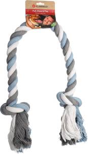 פלמינגו חבל כותנה דנטלי 2 קשרים 75 סמ | Flamingo Dental Cotton Rope 2 Knots 75cm