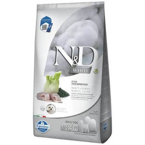 אנ די כלב לבן בוגר מדיום 7 ק"ג N&D White Coat Medium & Maxi Fish