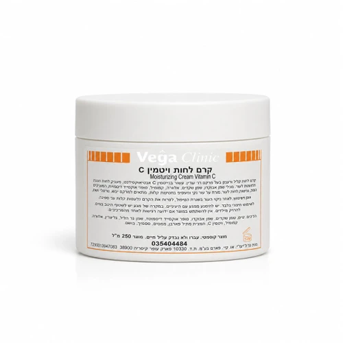 קרם לחות Vitamin C Moisturizing Cream של ווגה עם SPF 25 להענקת לחות, זוהר והגנה לעור הפנים 250 מ