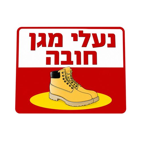 שלט נעלי מגן חובה 