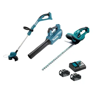 סט גינון 18V + זוג סוללות 5AH ומטען MAKITA