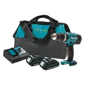 מקדחה/מברגה 18V + שתי סוללות 1.5AH MAKITA