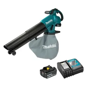 מפוח שואב עלים 18V + שק איסוף + סוללה 4AH ומטען MAKITA