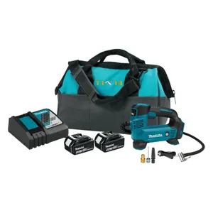 מדחס / קומפרסור נטען 18V + שתי סוללות 5.0AH MAKITA