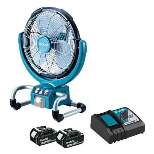 מאוורר נטען 18V + שתי סוללות 5.0AH ומטען מקיטה DCF300Z – מצננים ומערפלי מים