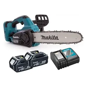 משור שרשרת נטען 18VX2 + שתי סוללות 4.0AH MAKITA