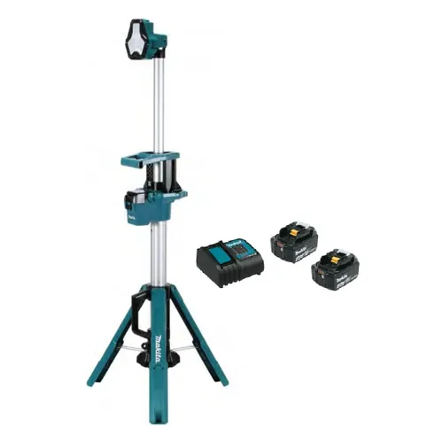 עמוד תאורה נטען 18V + שתי סוללות 5.0AH מקיטה DML813 – פנסים ומוצרי תאורה