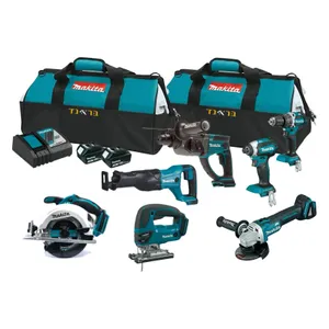 סט מקצוענים 7 כלים 18V + שתי סוללות 3.0AH MAKITA