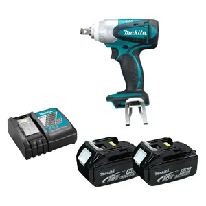 מפתח אימפקט "1/2 18V + שתי סוללות 5.0AH MAKITA