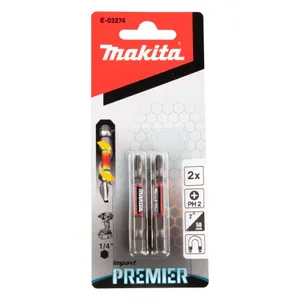 מארז זוג ביטים מגנטים PH2 מסדרת PREMIER MAKITA