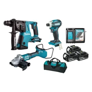 סט 3 כלים 18V עוצמתי + 3 סוללות 5AH MAKITA