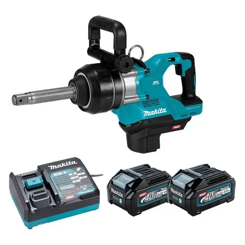 מפתח רטיטה 40V + שתי סוללות 4.0Ah ומטען מהיר מקיטה TW010GZP2-4AH – מפתחות אימפקט