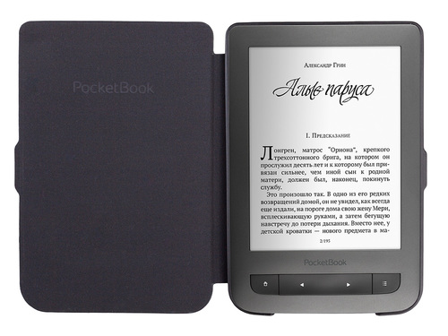 כיסוי לקוראי ספרים PocketBook Shell 6" אפור-שחור פוקטבוק