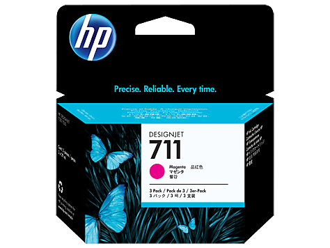 דיו אדום מקורי HP CZ135A 711 מכיל 3 יחידות (29 מ