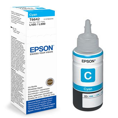 בקבוק דיו כחול מקורי EPSON T6642 (65 מ