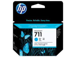 דיו כחול מקורי HP CZ134A 711 מכיל 3 יחידות (29 מ"ל ליח