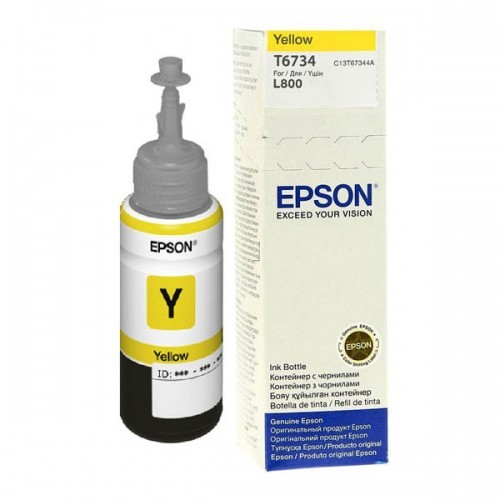 דיו למדפסת EPSON T6734 צהוב מקורי (70מ