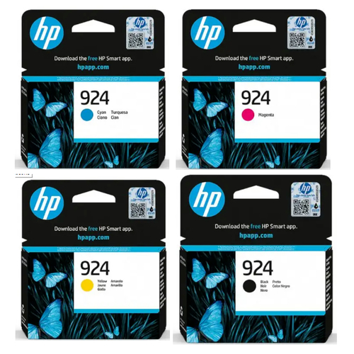 סט ראשי דיו מקוריים HP 924 (כל צבע 400 דף, בשחור 500 דף)
