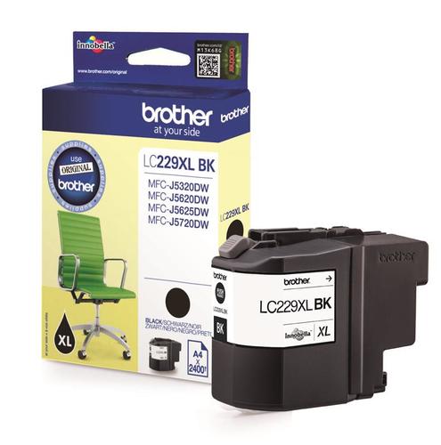 ראש דיו שחור מקורי Brother LC-229XLBK (2,400 דפים)
