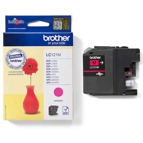 ראש דיו אדום מקורי Brother LC121M (300 דפים)