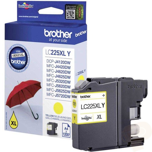 ראש דיו צהוב מקורי Brother LC-225XLY (1,200 דפים)