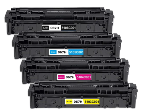 סט טונרים תואמים CANON 067H (תפוקת דפים בשחור 3,100 דף, בצבע 2,350 דף)