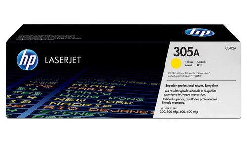 טונר לייזר צהוב מקורי HP 305A CE412AY (2,600 דפים)