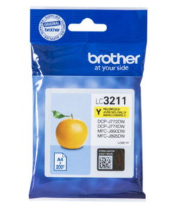 ראש דיו צהוב מקורי Brother LC3211Y (200 דפים)