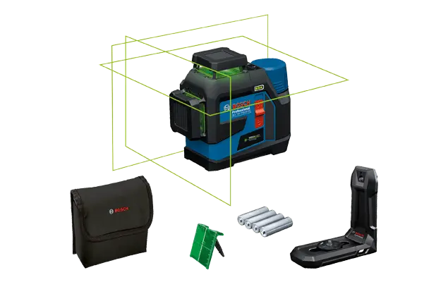 פלס לייזר צלב ירוק BOSCH GLL 12V-100-33 CG 
