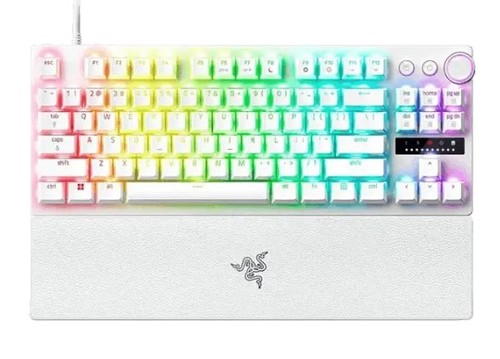 מקלדת גיימינג מכנית חוטית צבע לבן Razer Huntsman V3 Pro Tenkeyless