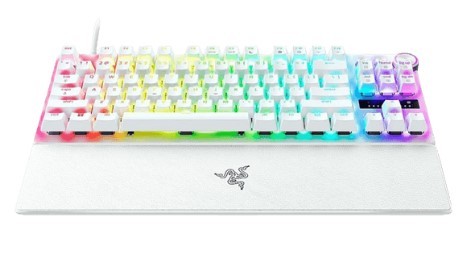 מקלדת גיימינג מכנית חוטית צבע לבן Razer Huntsman V3 Pro Tenkeyless
