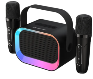 רמקול נייד בלוטוס Monster GK600 RGB עם 2 מיקרופונים בצבע שחור