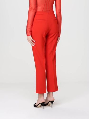 Trousers in lightweight crêpe fabric with logo charm COLOR LACCA RED