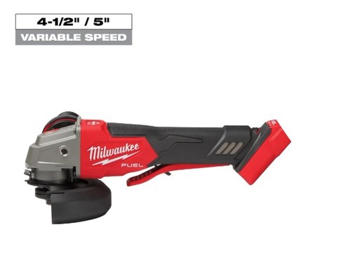 משחזת זווית נטענת Milwaukee M18 FUEL 2888-20 מהירות משתנה 4.5/5 אינץ עם בלם RAPIDSTOP גוף בלבד