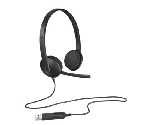 אוזניות + מיקרופון Logitech USB H340 981-000475