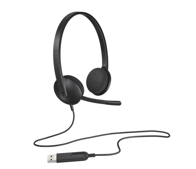 אוזניות + מיקרופון Logitech USB H340 981-000475