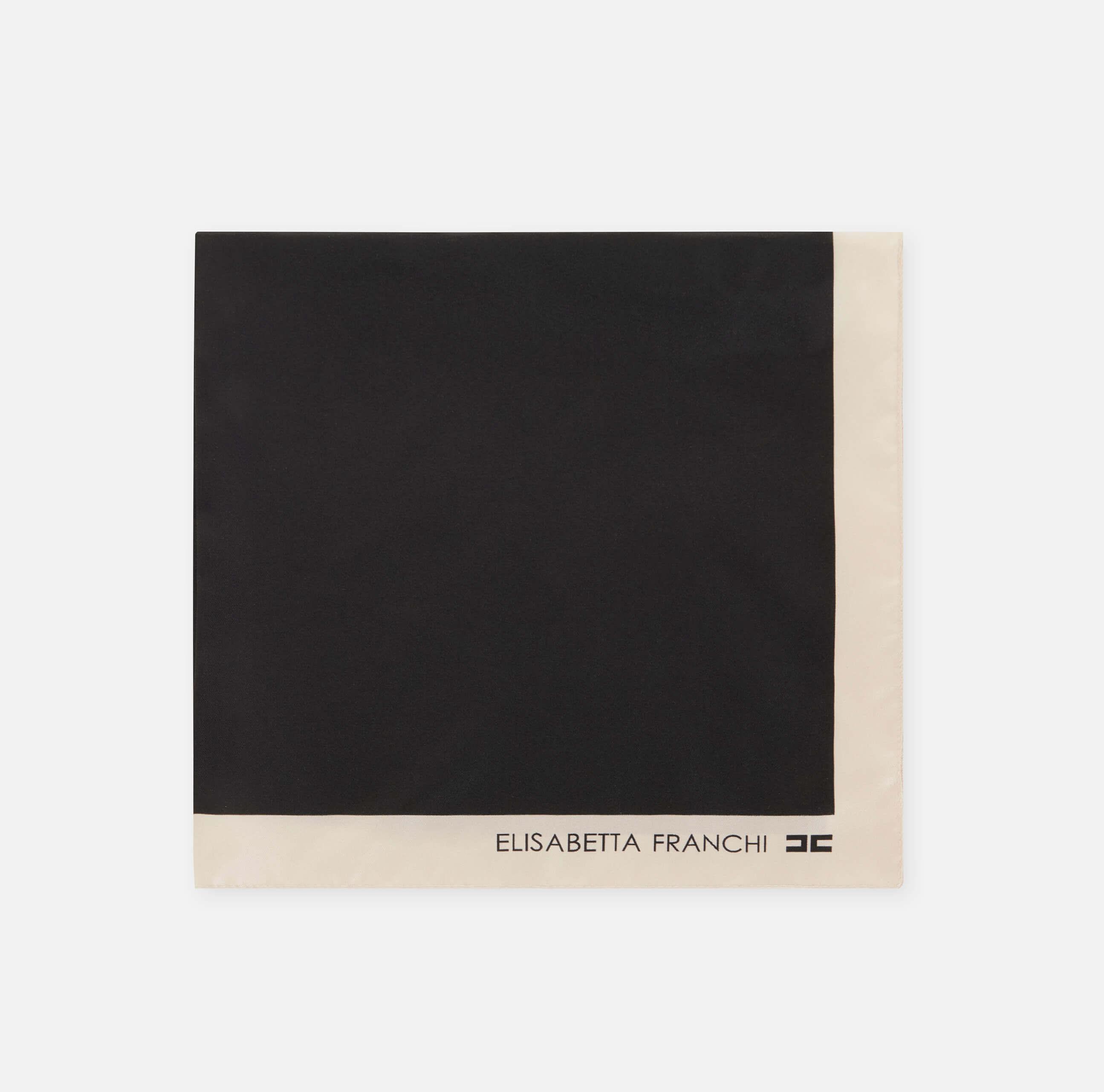  Silk foulard scarf BLACK WHITE